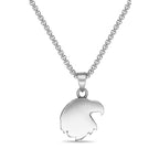 Eagle Head Pendant with Black Agate in Antique Finish Stainless Steel