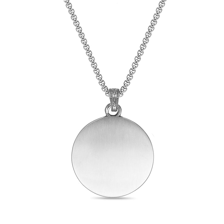Lion Medallion Pendant in Antique Finish Stainless Steel