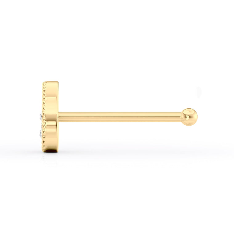 18 G (1.0 mm) Straight-Stud Nose Ring in 14K Yellow Gold