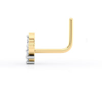 20 G (0.8 mm) L-Shape Nose Ring in 14K Yellow Gold
