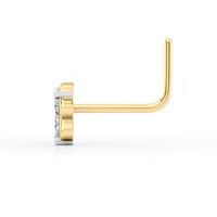 20 G (0.8 mm) L-Shape Nose Ring in 14K Yellow Gold