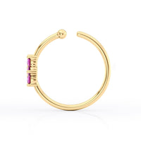 14K FlowerOpen Hoop Nose Ring - 22G
