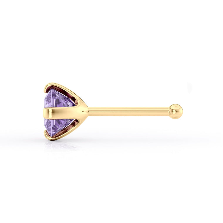 14K Cubic Zirconia Nose Stud - 20G