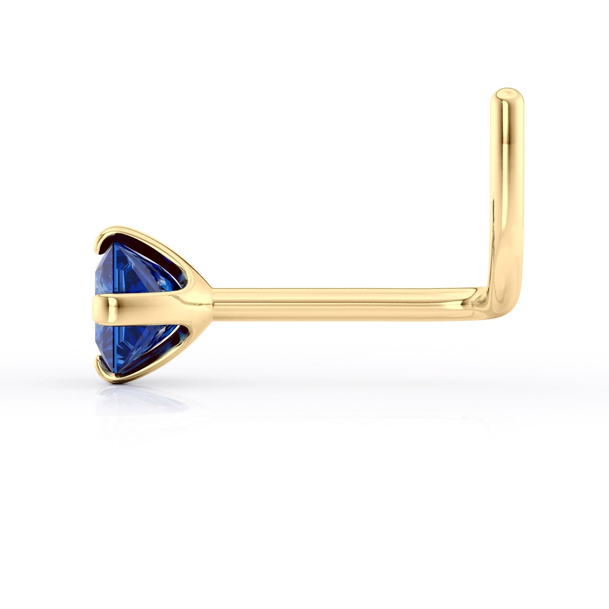 14K Screw Colored CZ Nose Ring - 20G