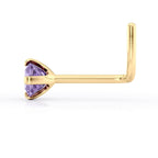 14K Screw Colored CZ Nose Ring - 20G