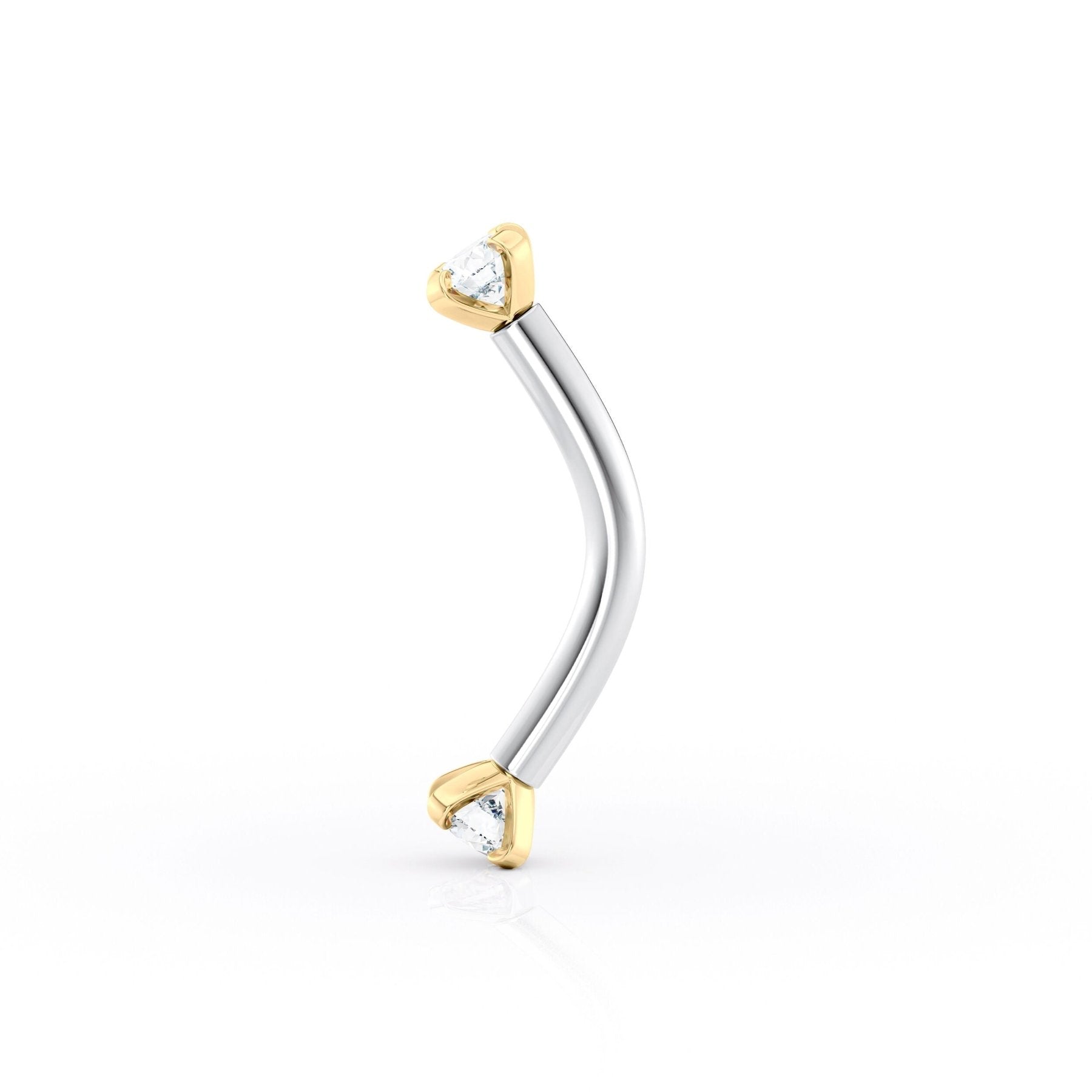 Banana Pin Cubic Zirconia Barbell Eyebrow Piercing - 14G