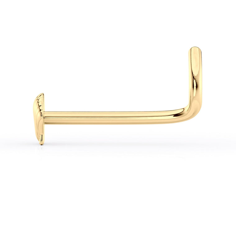 14K Seashell Curved Nose Ring - 20G