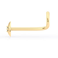 14K Twinkle Cubic Zircoia Curved Nose Ring - 20G
