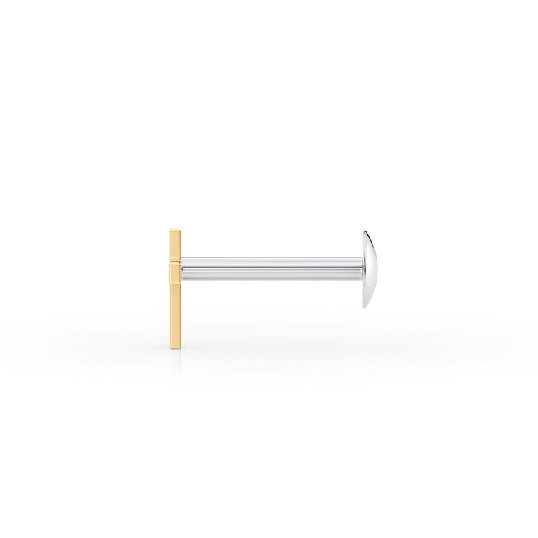 Cross Titanium and 14K Gold Labret - 16G