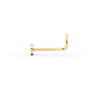 14K Hammered Disc Curved Nose Ring - 20G