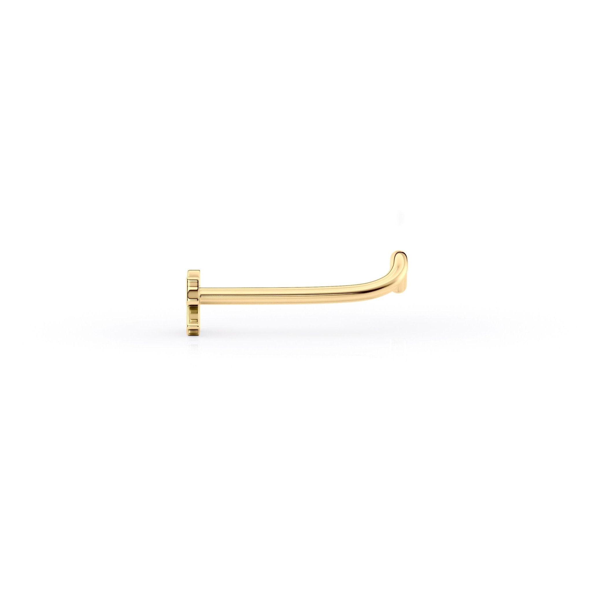 14K Bow Curved Nose Ring - 20G