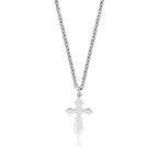Men's Two-Tone Cross Pendant in Sterling Silver with Yellow Gold Plated Accent