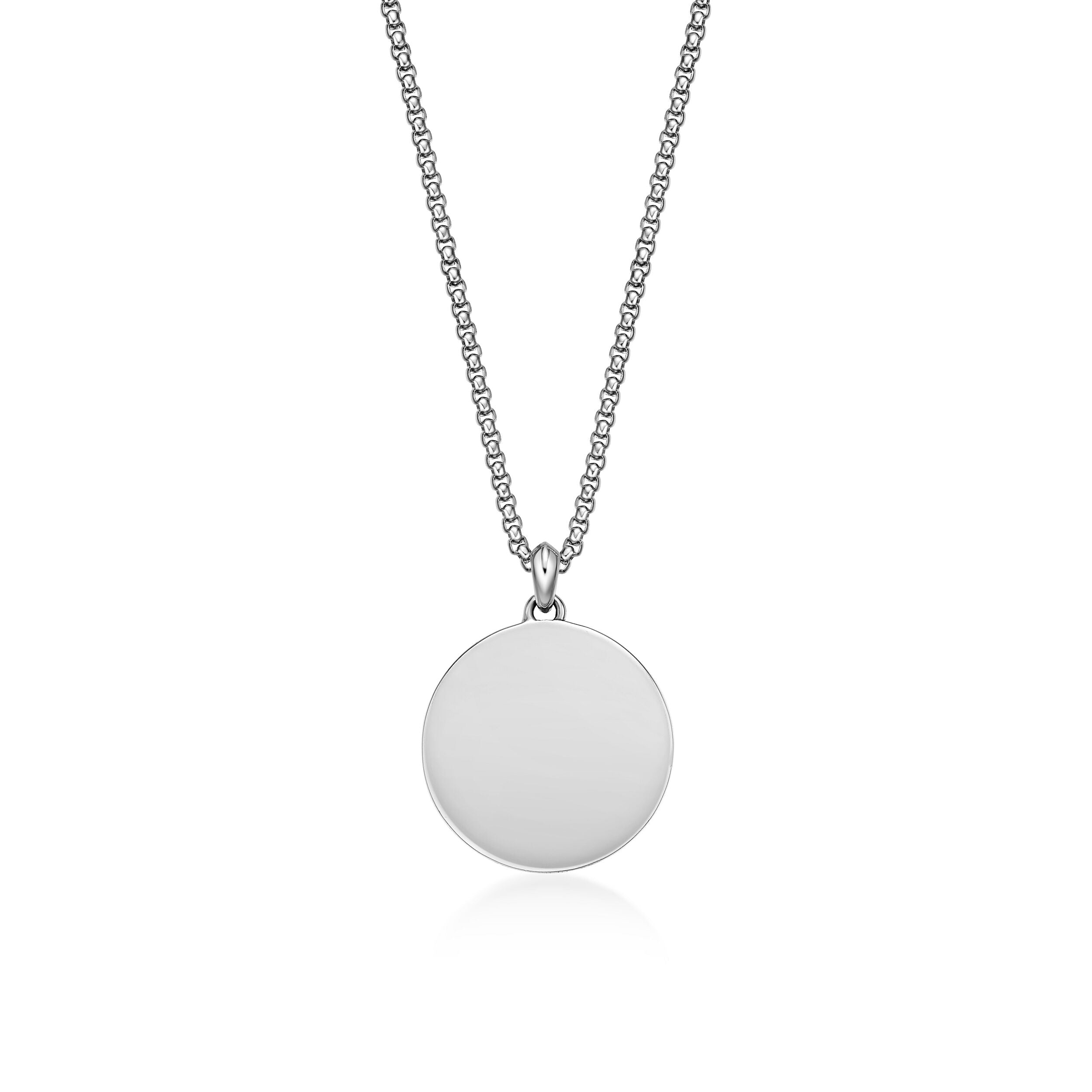 Men's Black Spinel Compass Medallion Pendant in Sterling Silver