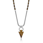 Men's Tiger Eye Arrowhead Necklace in Sterling Silver