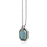 Malachite Octagon Medallion Pendant in 925 Sterling Silver