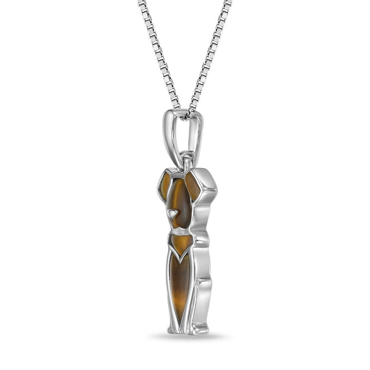 Tiger Eye Dog Pendant