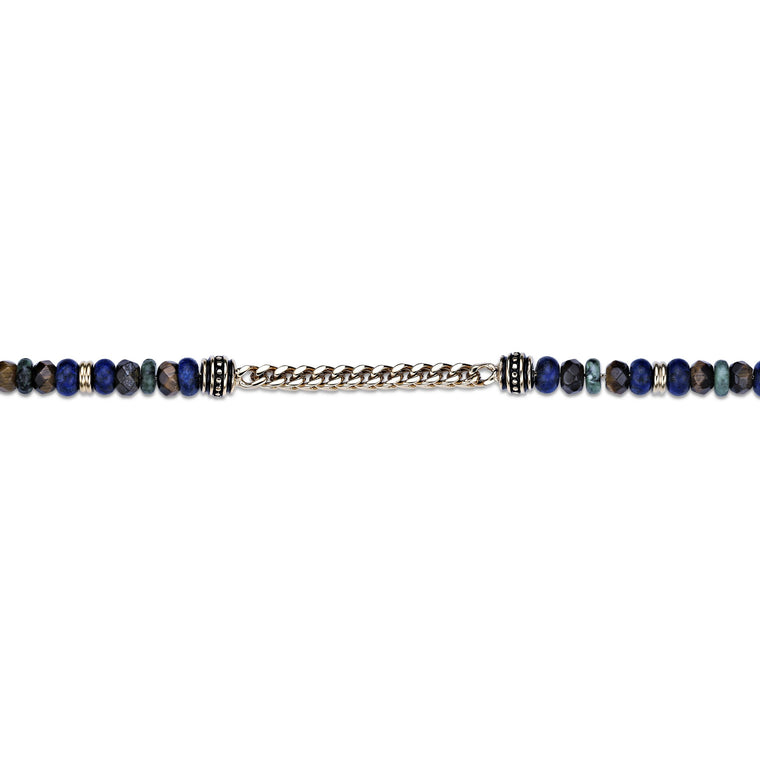 African Turquoise Beaded Bracelet in Gold Ion Plated Stainless Steel