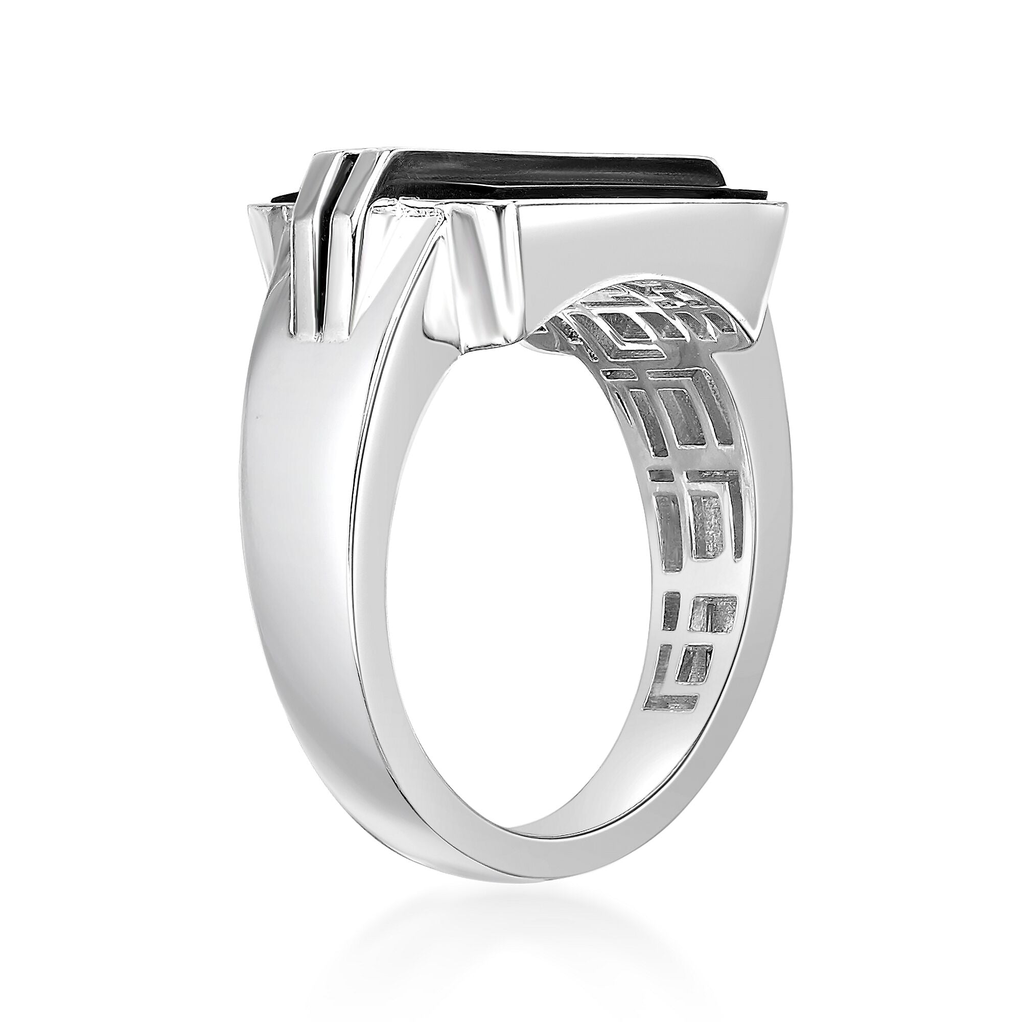 Men's Black Onyx & Resin Ring in Sterling Silver