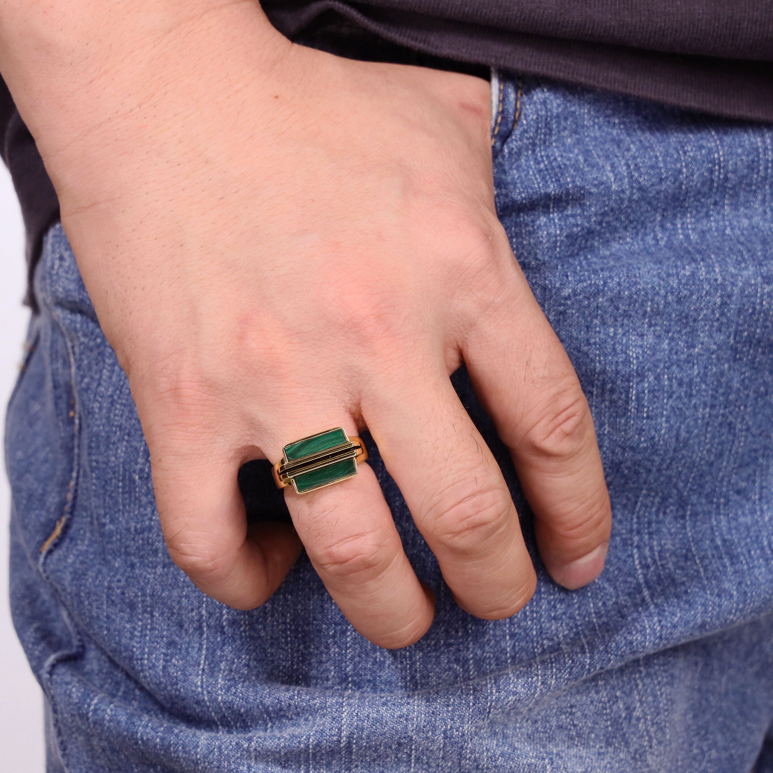 Men's Black Onyx & Resin Ring in Sterling Silver