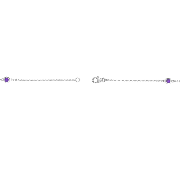 Birthstone Station Bracelet in Sterling Silver