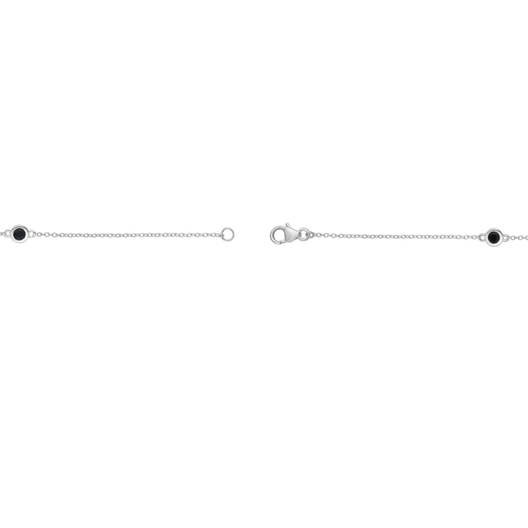 Birthstone Station Bracelet in Sterling Silver