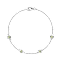 Birthstone Station Bracelet in Sterling Silver