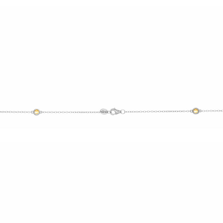 Birthstone Station Necklace in Sterling Silver