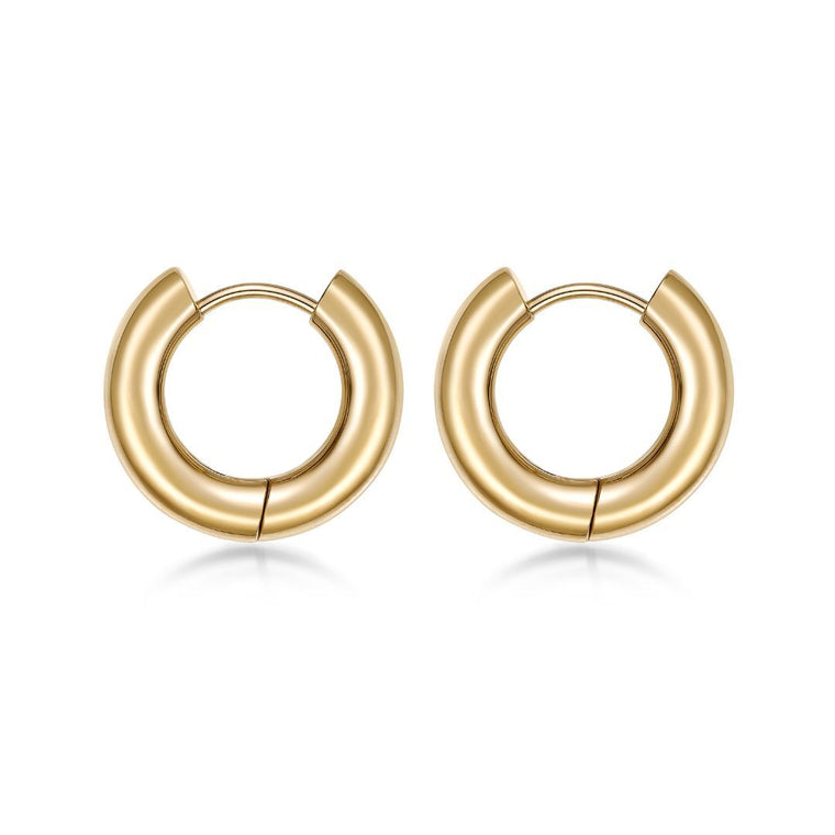 Plain Hoop Earring in Gold Ion Plated Stainless Steel