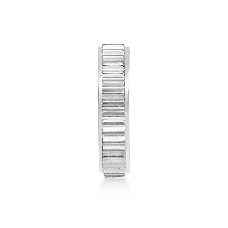 Ridged Hoop Earring in Stainless Steel