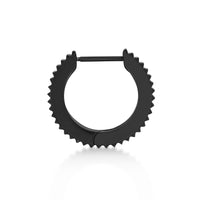 Ridged Hoop Earring in Black Ion Plated Stainless Steel