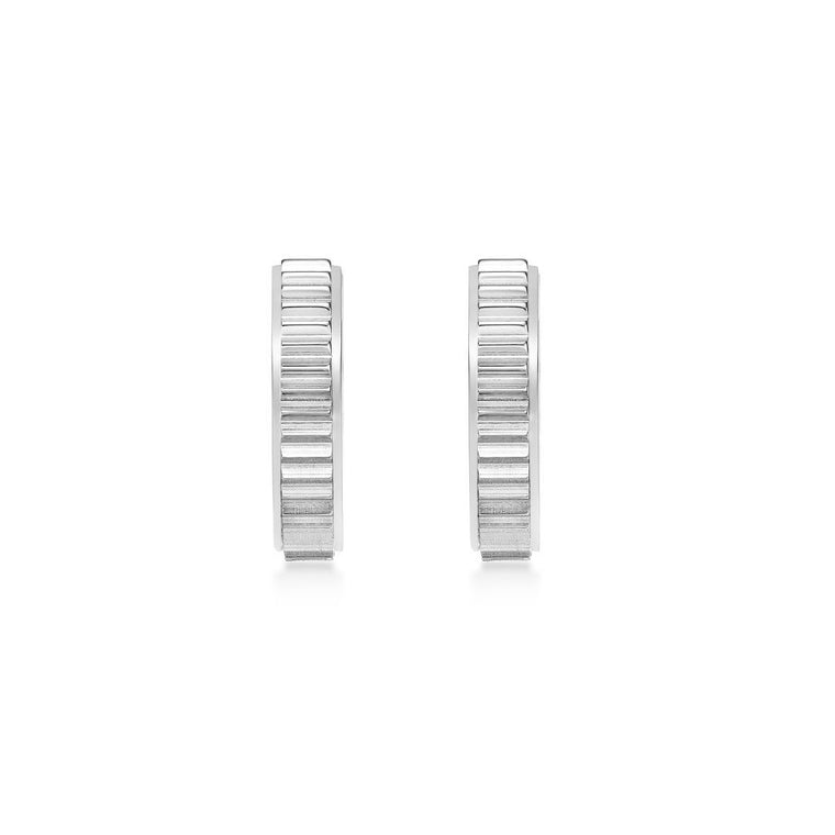 Ridged Hoop Earring in Stainless Steel