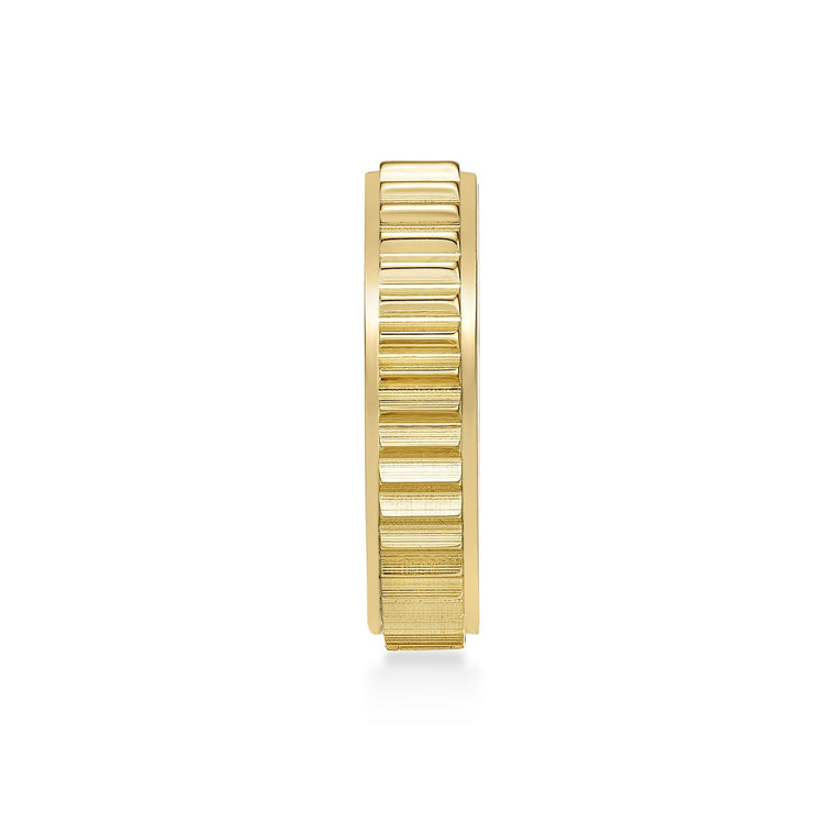 Ridged Hoop Earring in Gold Ion Plated Stainless Steel