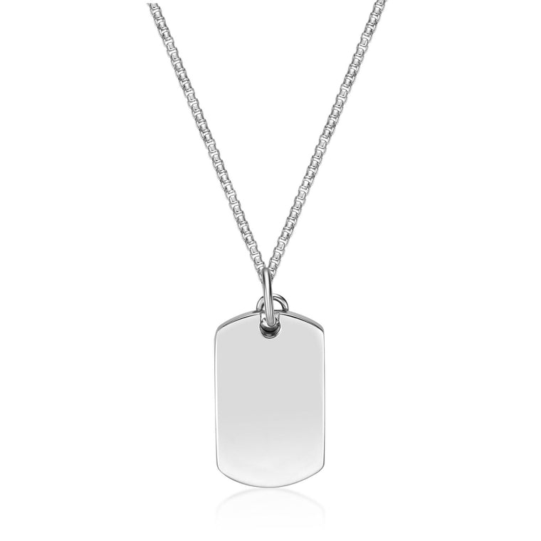 Men's Picasso Jasper Lion Dog Tag in Stainless Steel