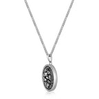 Men's Picasso Jasper Lion Medallion Pendant in Stainless Steel