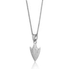 Men's Arrowhead Pendant with Lab-Created White Sapphire in Sterling Silver