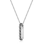 Men's Skull Pendant with Howlite Accent in Sterling Silver