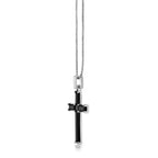 Men's Black Onyx Cross Pendant in Sterling Silver