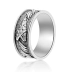 Men's Arrowhead Band in Oxidized Sterling Silver