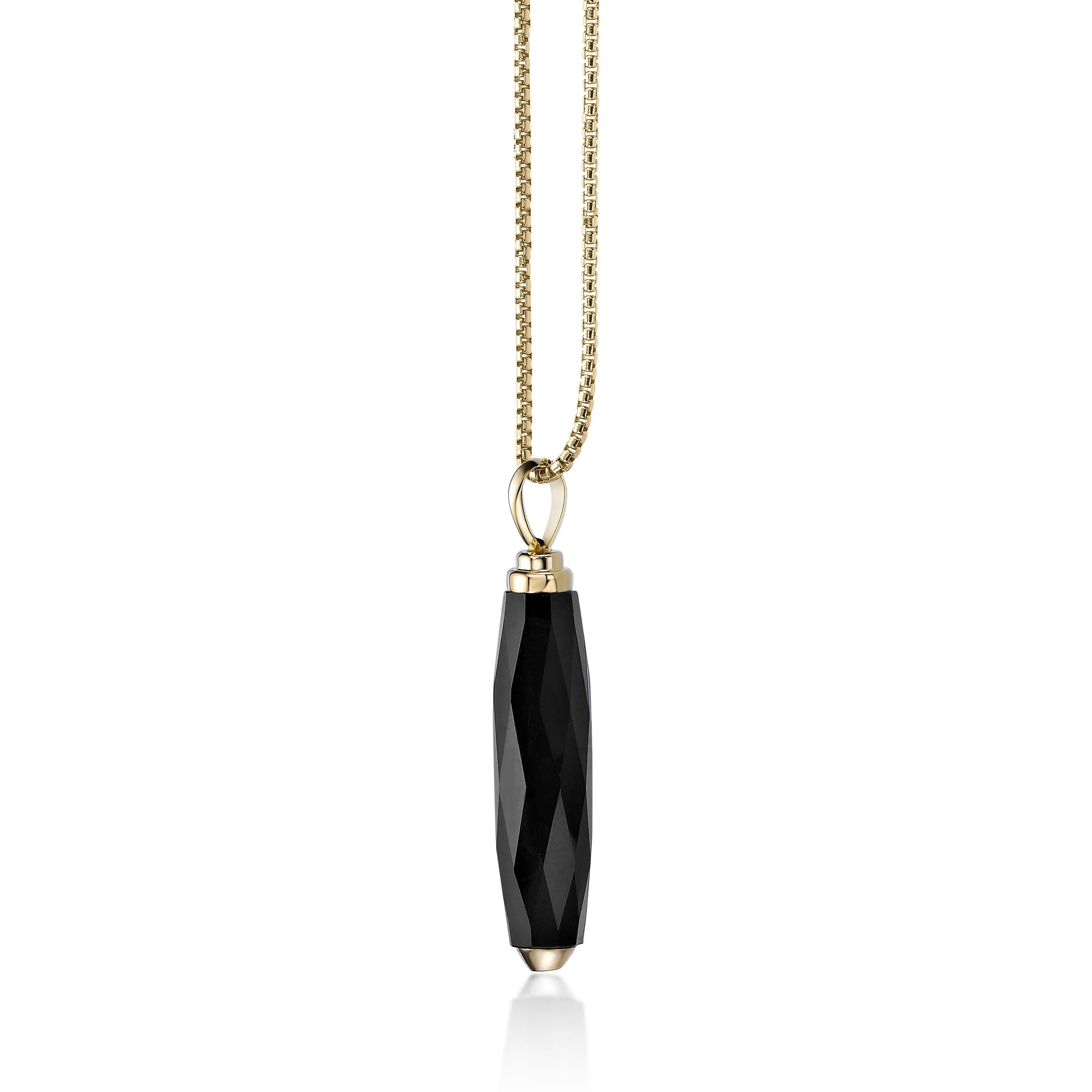 Men's Black Onyx Pendant in Yellow Gold Plated Sterling Silver