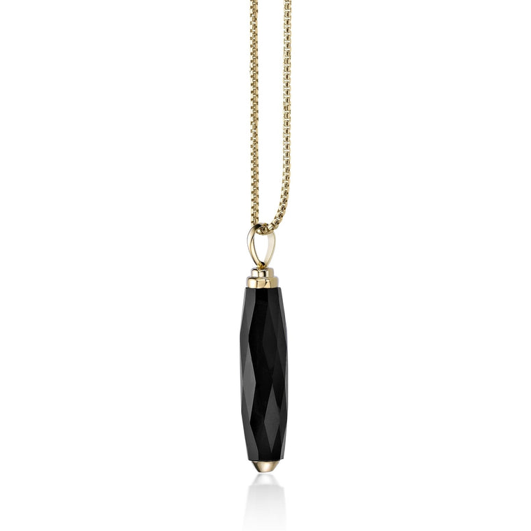 Men's Black Onyx Pendant in Yellow Gold Plated Sterling Silver