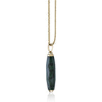 Men's Malachite Pendant in Yellow Gold Plated Sterling Silver