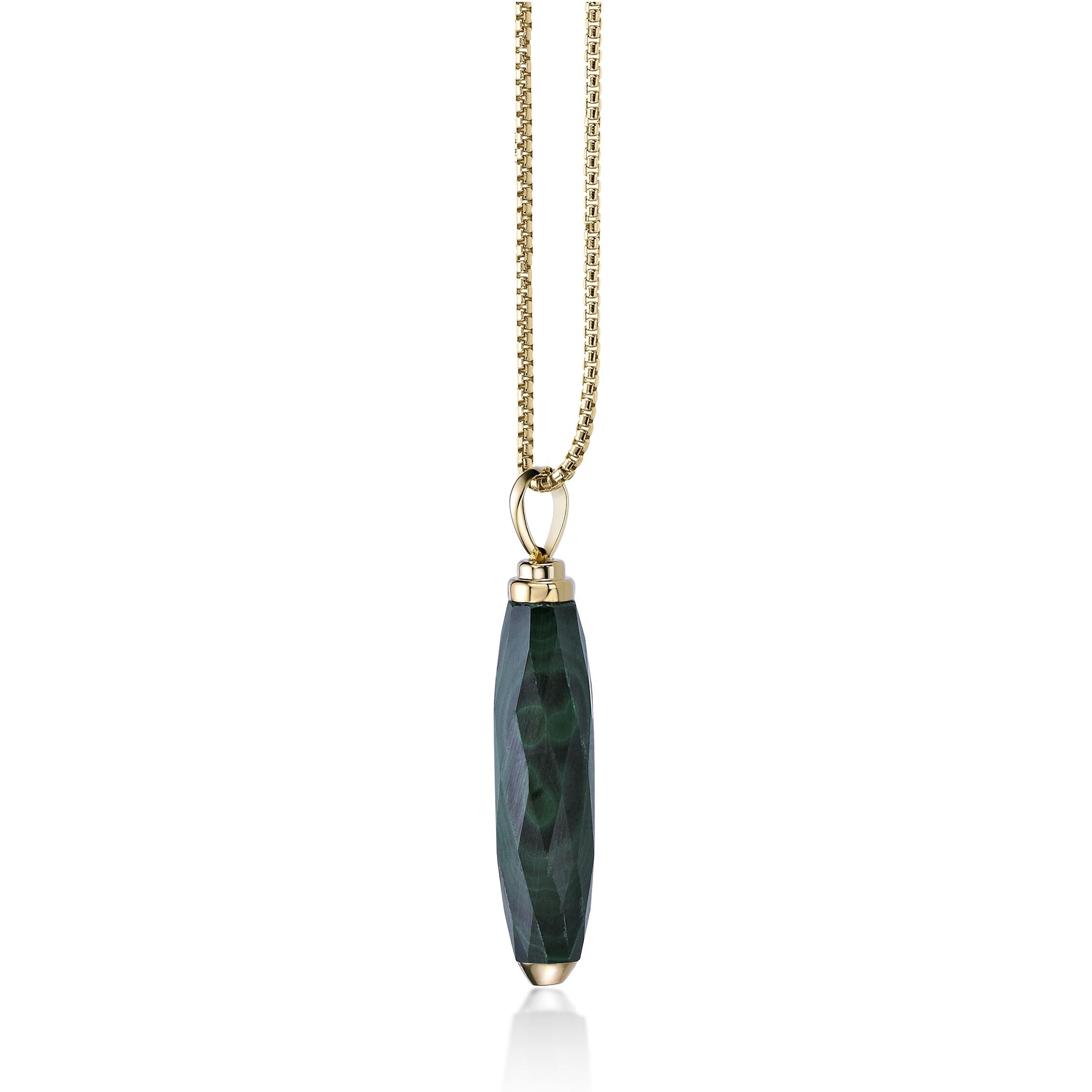 Men's Malachite Pendant in Yellow Gold Plated Sterling Silver