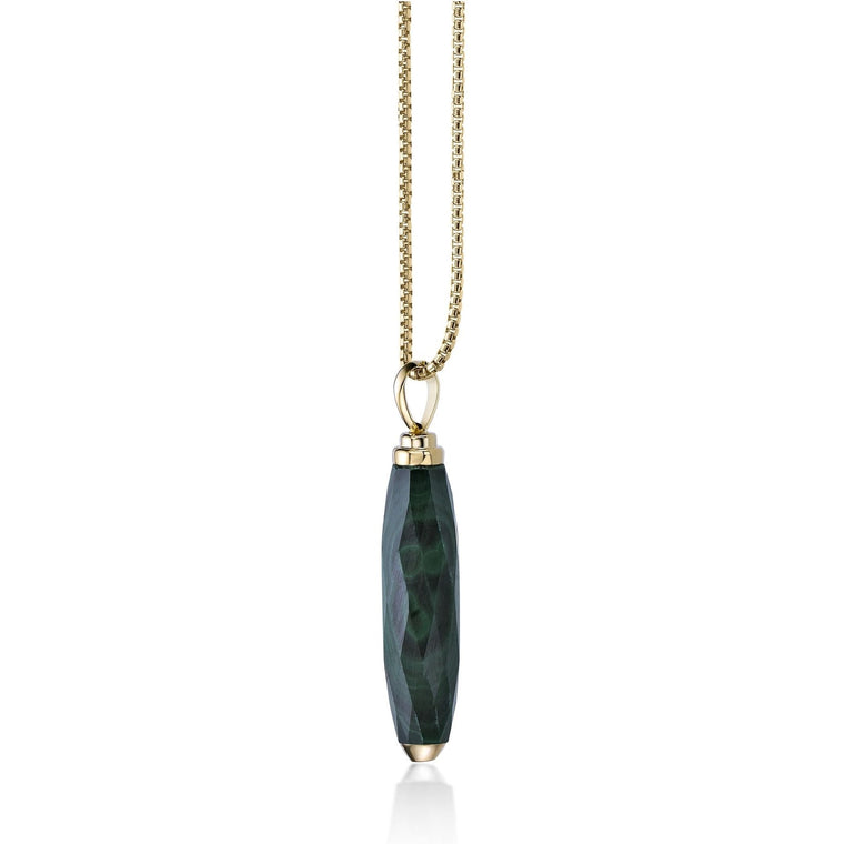 Men's Malachite Pendant in Yellow Gold Plated Sterling Silver