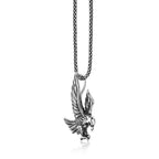 Black Spinel Eagle Pendant in Sterling Silver