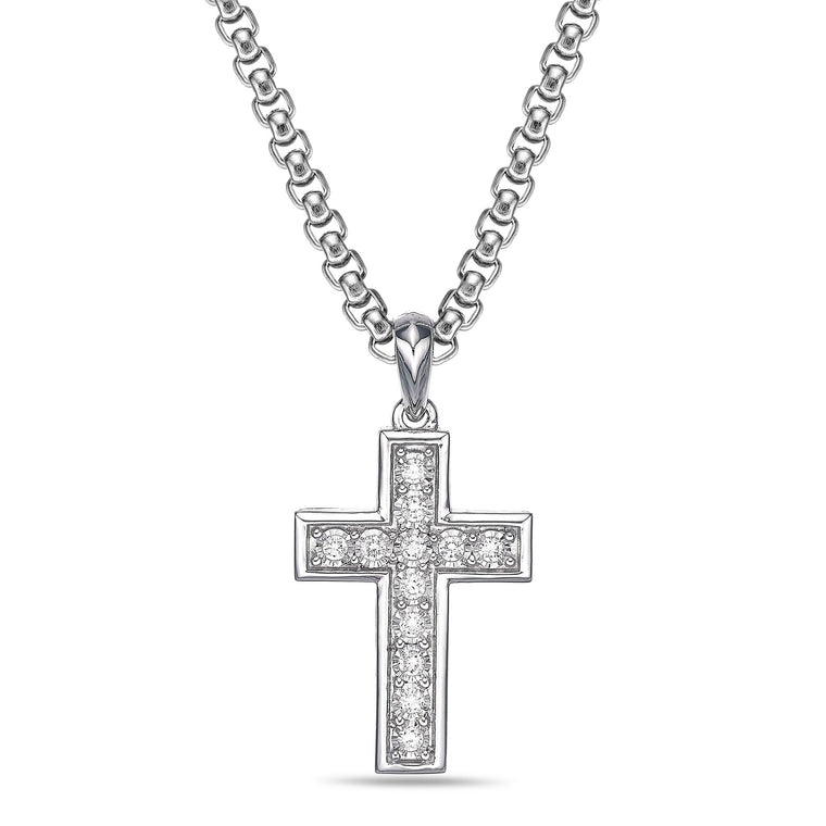 Beveled Edge Pendant in Sterling Silver