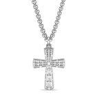 Men's Lab Grown Diamond Cross Pendant in Sterling Silver (1/2 ct. tw.)
