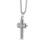 Men's Lab Grown Diamond Cross Pendant in Sterling Silver (1/2 ct. tw.)