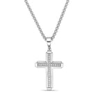 Men's Lab Grown Diamond Cross Pendant in Sterling Silver (1 ct. tw.)