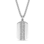 Men's Lab Grown Diamond Dog Tag Pendant in Sterling Silver (1/3 ct. tw.)