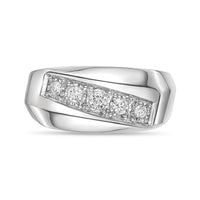 Men's Lab Grown Diamond Ring in Sterling Silver (1/4 ct. tw.)